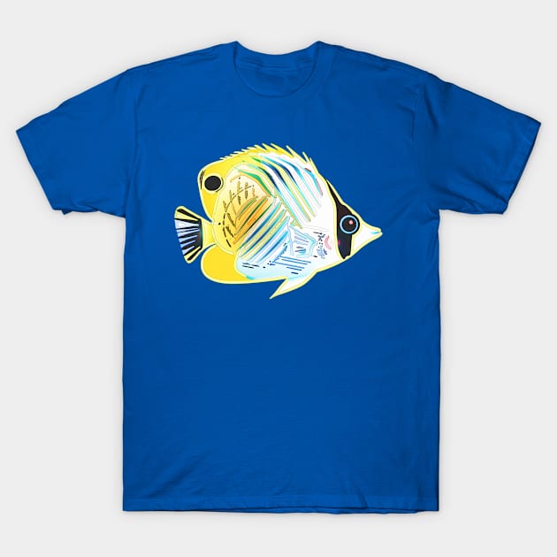 Butterflyfish Line Art Design T-Shirt by PhotoArts